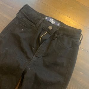 Black ultra high rise super skinny jeans